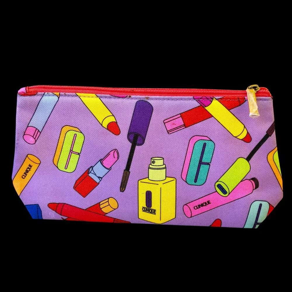 CLINIQUE Makeup Bag Zipper Pouch Lot of 2 Bags New